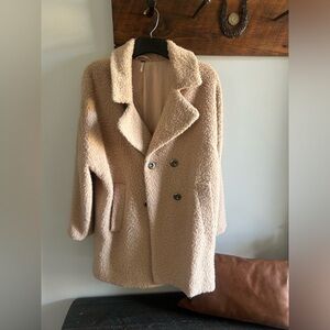 Free People Blush Teddy Coat
